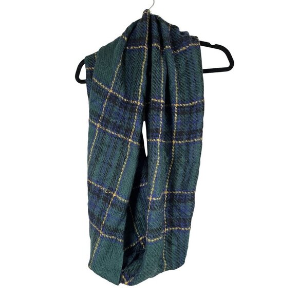 Tildon Scarf OS Blue Plaid Scottish Infinity Checks Preppy Grunge Anti Clean - Picture 1 of 7